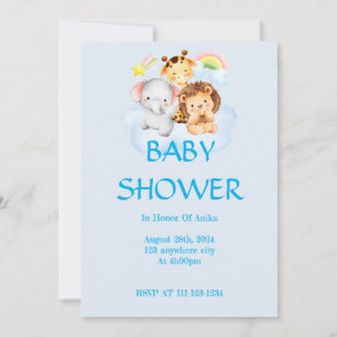 SAFARI TIERE BABY SHOWER EINLADUNG