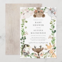 Safari-Tiere Baby Shower Einladung
