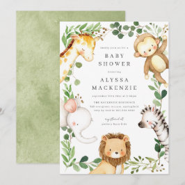 Safari-Tiere Baby Shower Einladung