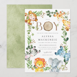 Safari-Tiere Baby Shower Einladung
