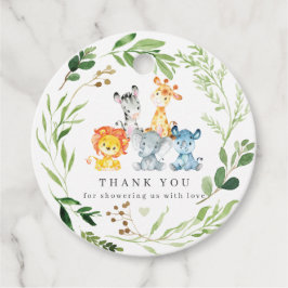 Safari-Tiere Baby Shower Favor Tags | Geschenkanhä Geschenkanhänger