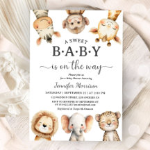 Safari-Tiere Baby Shower Geschlechtsneutraler Dsch