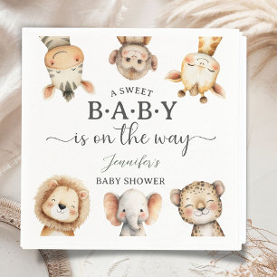 Safari-Tiere Baby Shower Geschlechtsneutraler Dsch Serviette