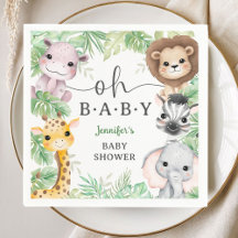 Safari-Tiere Baby Shower Oh Baby Tropischer Dschun