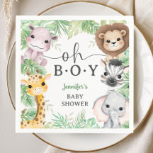 Safari-Tiere Baby Shower Oh Junge Tropischer Dschu