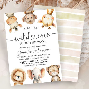 Safari-Tiere Baby Shower Wild One Geschlechtsneutr Einladung