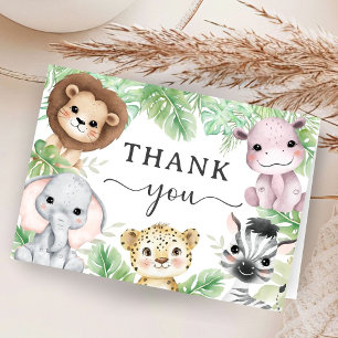 Safari-Tiere Baby Shower zusammengefaltete Danke K
