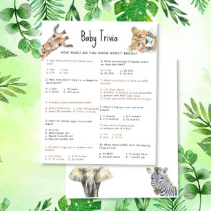 Safari-Tiere Baby Trivia Baby Showspiel