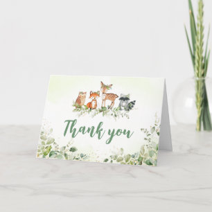 Safari-Tiere Botanische Babyparty Dankeskarte
