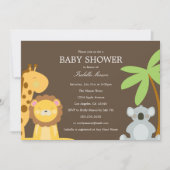 Safari-Tiere| Braun Einladung (Vorderseite)