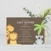 Safari-Tiere| Braun Einladung (Stehend Vorderseite)