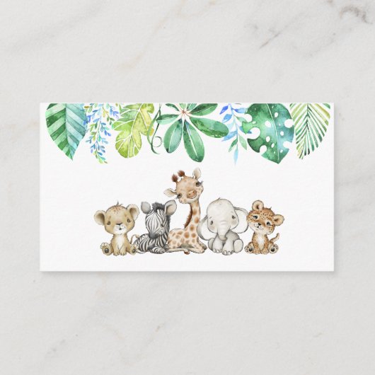 Safari Tiere Buchanfrage Karte einfügen (Rückseite)