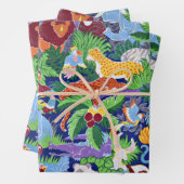 Safari-Tiere, buntes Muster, Geschenkpapier Set (Beispiel)