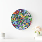 Safari-Tiere, buntes Muster, Große Wanduhr (Zuhause)
