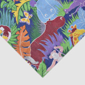 Safari-Tiere, buntes Muster, Seidenpapier (Detail)