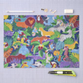 Safari-Tiere, buntes Muster, Seidenpapier (Handwerk)