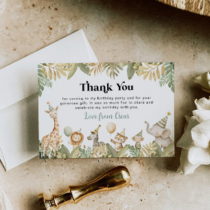 Safari Tiere Danke Card Jungle Wild One Boy