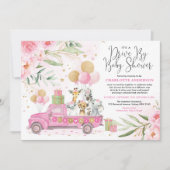 Safari-Tiere der Jungtiere mit Kinderdusche Einladung (Vorderseite)