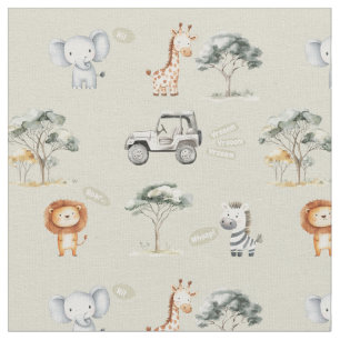 Safari-Tiere Dschungel Kinderzimmer Wildtiere  Stoff