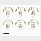 Safari-Tiere Dschungel Thema wild Runder Aufkleber (Blatt)