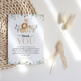 Safari Tiere, Dschungel, Wild One, erster Geburtst Dankeskarte