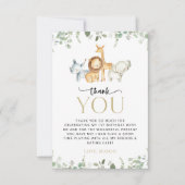 Safari Tiere, Dschungel, Wild One, erster Geburtst Dankeskarte (Vorderseite)