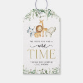 Safari Tiere, Dschungel, Wild One, erster Geburtst Geschenkanhänger (Vorderseite)