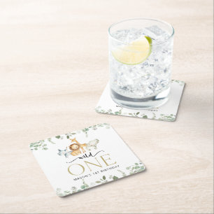 Safari Tiere, Dschungel, Wild One, erster Geburtst Rechteckiger Pappuntersetzer