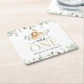 Safari Tiere, Dschungel, Wild One, erster Geburtst Rechteckiger Pappuntersetzer (angewinkelt)