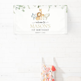 Safari Tiere, Dschungel, Wild One, Geburtstag Will Banner