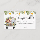 Safari-Tiere Dschungelmotiv-Gewinnkarten Begleitkarte (Vorderseite)