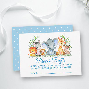 Safari Tiere Duschabwürfel Raffle Ticket Punkte Begleitkarte