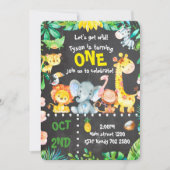 Safari Tiere Einladung Jungle Geburtstag ZOO (Vorderseite)
