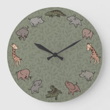 Safari-Tiere (Elefant, Giraffe, Krokodil & Nashorn