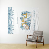 Safari Tiere Exotic Custom Boy 2. Geburtstag Wandteppich (Beispiel (Horizontal))