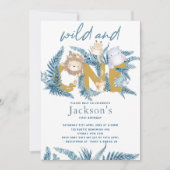 Safari Tiere Exotic erste Geburtstag Einladung (Vorderseite)