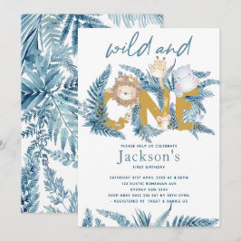 Safari Tiere Exotic erste Geburtstag Einladung