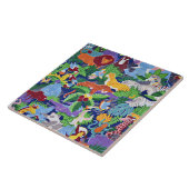 Safari Tiere farbige Muster Keramik Fliesen (Seite)