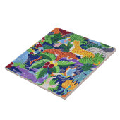 Safari-Tiere farbiges Muster Fliese (Seite)