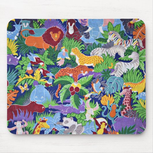 Safari-Tiere farbiges Muster Mousepad (Vorne)