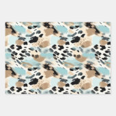 Safari-Tiere für Druckmuster Blau und Beige Geschenkpapier Set (Vorderseite 3)