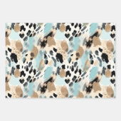 Safari-Tiere für Druckmuster Blau und Beige Geschenkpapier Set (Vorderseite 2)