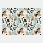 Safari-Tiere für Druckmuster Blau und Beige Geschenkpapier Set (Vorderseite)