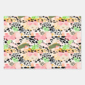 Safari Tiere Fur Druckmuster Muster farbenfroh Geschenkpapier Set (Vorderseite 3)