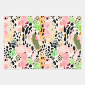 Safari Tiere Fur Druckmuster Muster farbenfroh Geschenkpapier Set (Vorderseite)