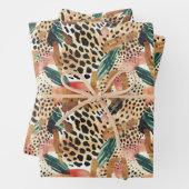 Safari Tiere für Druckmuster Muster Savannah Boho Geschenkpapier Set (Beispiel)