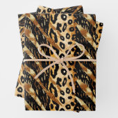 Safari Tiere Fur Druckmuster Muster Schwarz und Go Geschenkpapier Set (Beispiel)