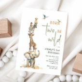 Safari-Tiere "Geborene Zwei-Wege-Wildtiere" Kinder Einladung