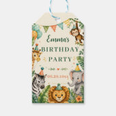 Safari-Tiere Geburtstag Geschenkanhänger (Vorderseite)