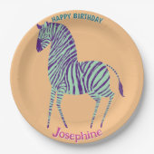 Safari-Tiere Geburtstag Zebra Mädchen Pappteller (Vorderseite)